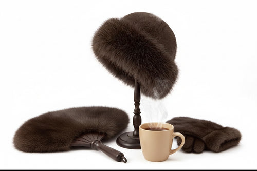 Bonnet en fourrure marron